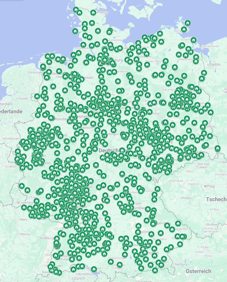 Betreute Objekte in ganz Deutschland